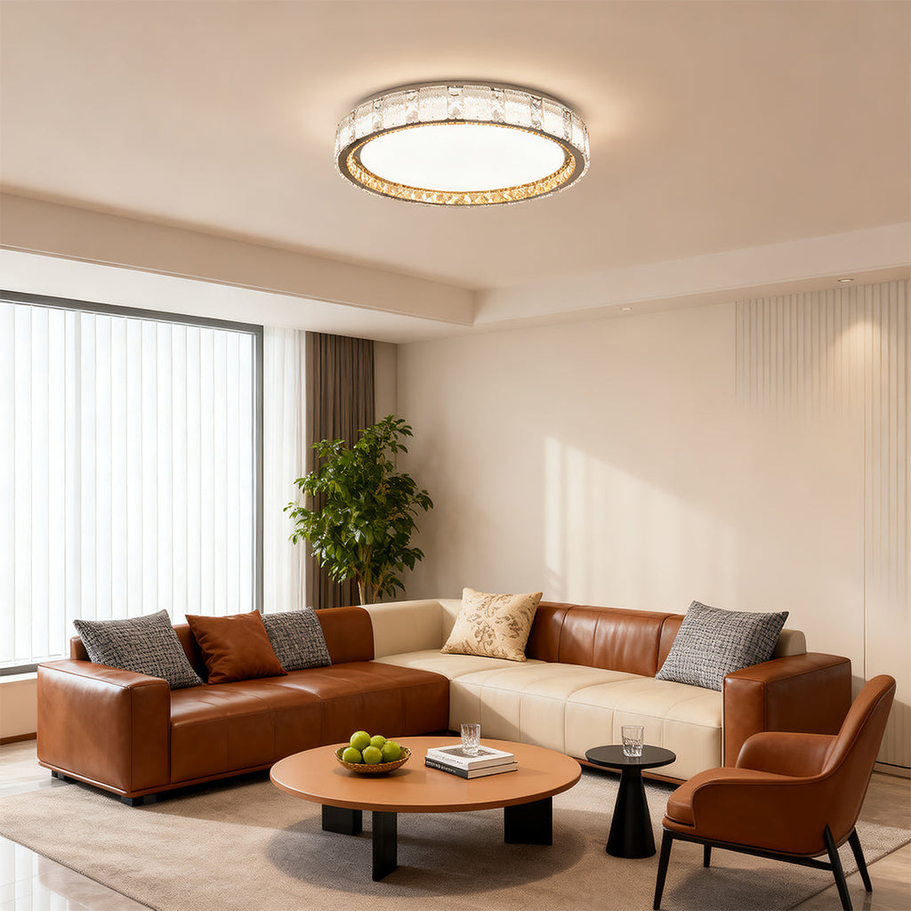 Crystal Flush Mount Ceiling Light - Minimalist Luxury Lighting Solution