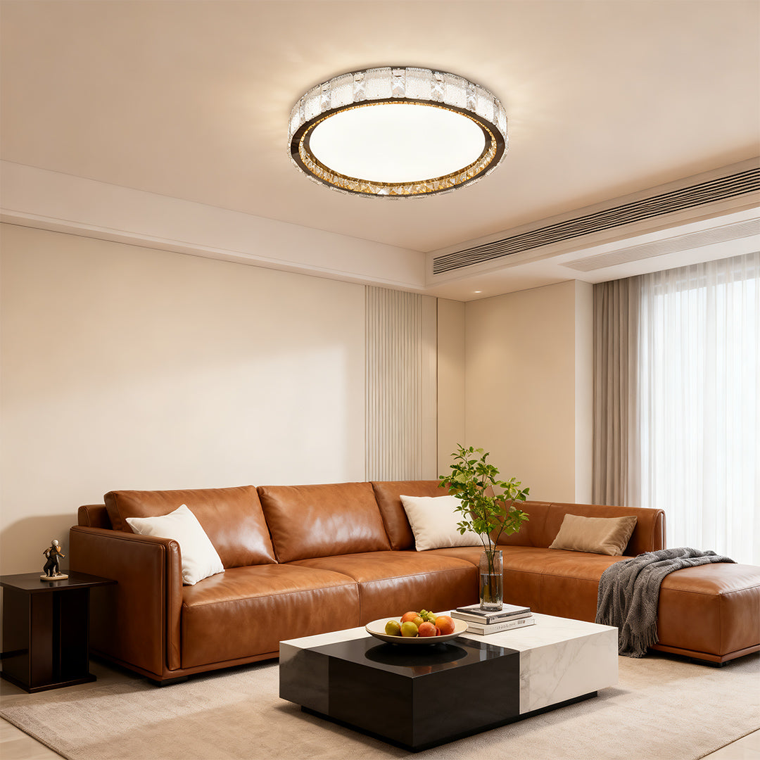 Crystal Flush Mount Ceiling Light - Minimalist Luxury Lighting Solution