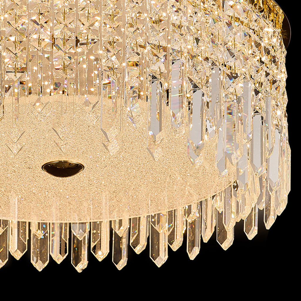 Luxury Crystal Flush Mount Ceiling Light – Modern Metal Fixture