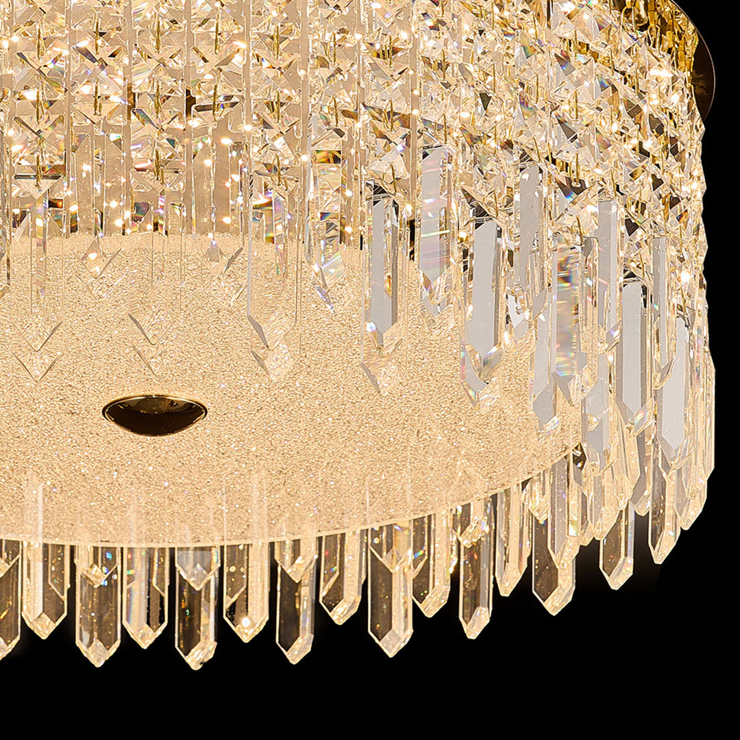 Luxury Crystal Flush Mount Ceiling Light – Modern Metal Fixture