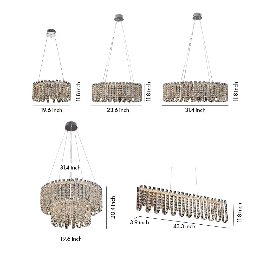 Crystal Chandelier Modern Minimalist Ceiling Light - Luxury Lighting Fixture