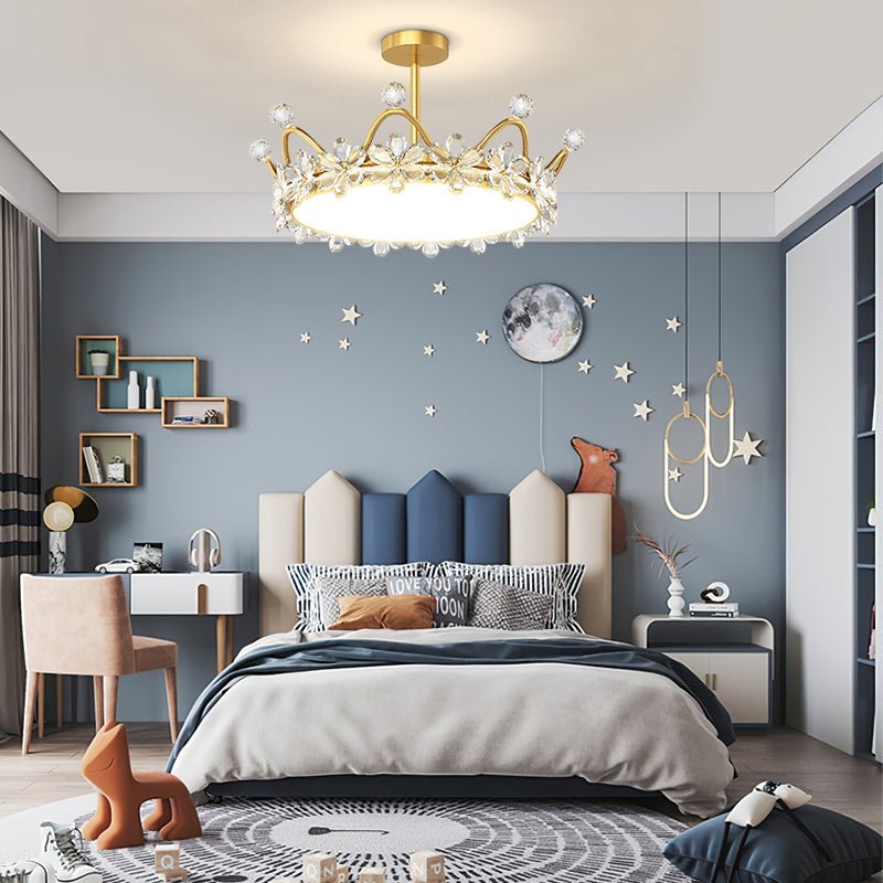 Crystal Crowns 3-Step Dimming Starry Sky Projection LED Ceiling Light