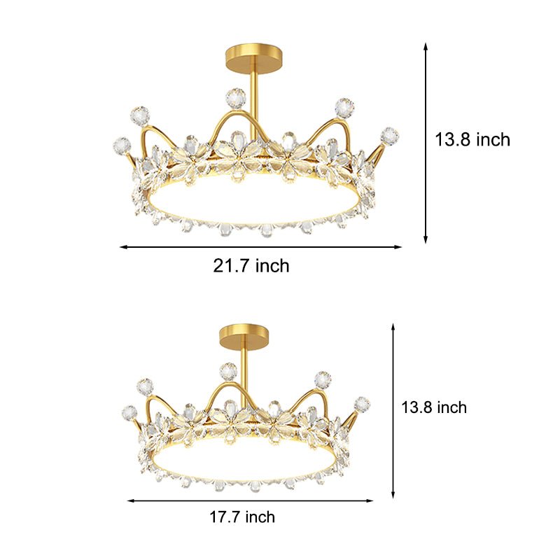 Crystal Crowns 3-Step Dimming Starry Sky Projection LED Ceiling Light