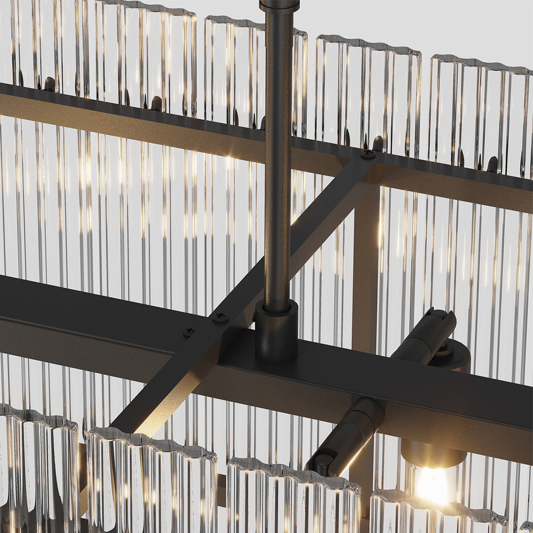 Luxury Iron Glass Lamp Shade Chandelier Ceiling Light