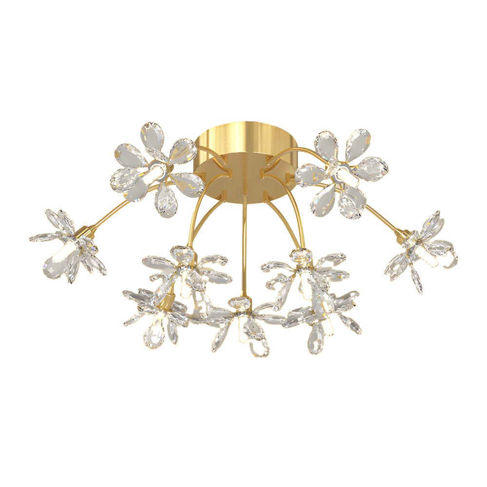 Crystal Dandelion Modern Ceiling Light Fixture - 3-Step Dimming, Elegant Design, LED Compatible, Home Decor Lighting, Living Room Pendant Light