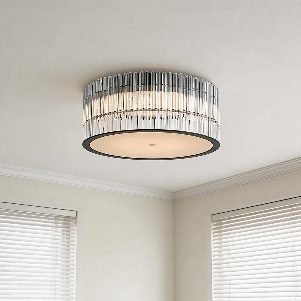 Crystal Flush Mount Ceiling Light Modern Minimalist Glass Fixture