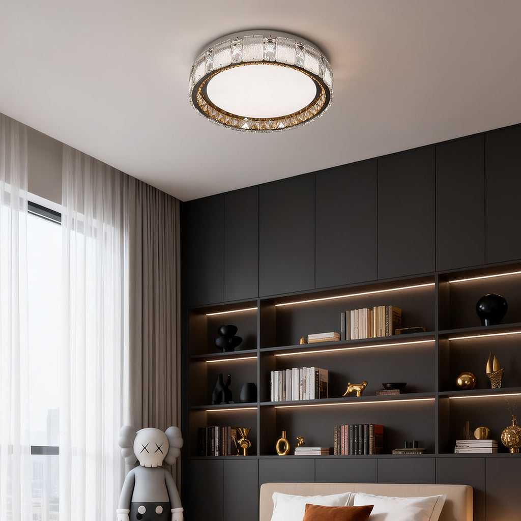 Crystal Flush Mount Ceiling Light - Minimalist Luxury Lighting Solution