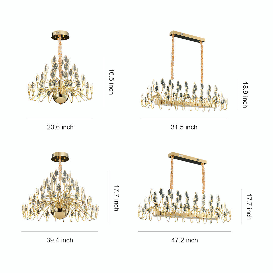Gold LED Chandelier French Luxury Crystal Ceiling Light