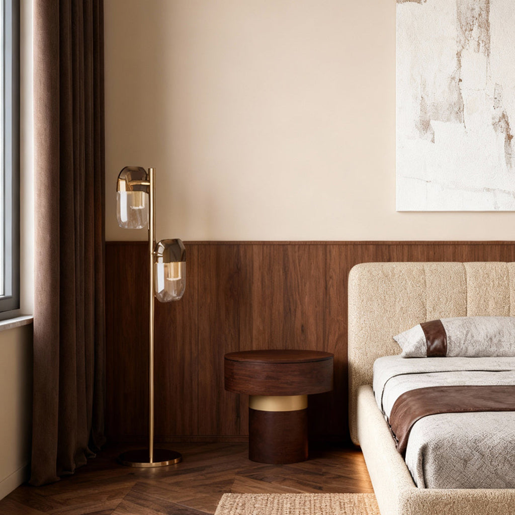 Crystal Minimalist Floor Lamp - Modern Metal Aluminum Design