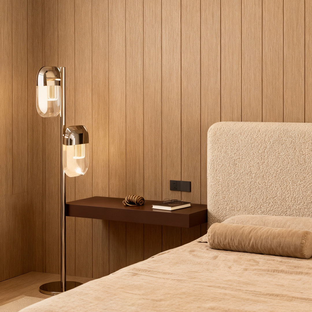 Crystal Minimalist Floor Lamp - Modern Metal Aluminum Design