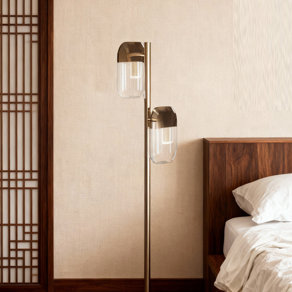 Crystal Minimalist Floor Lamp - Modern Metal Aluminum Design