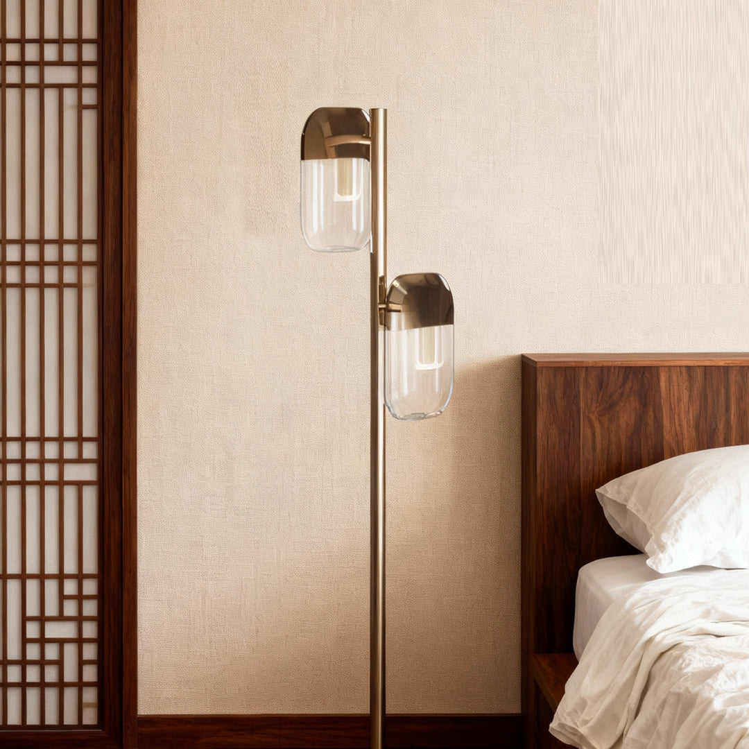 Crystal Minimalist Floor Lamp - Modern Metal Aluminum Design