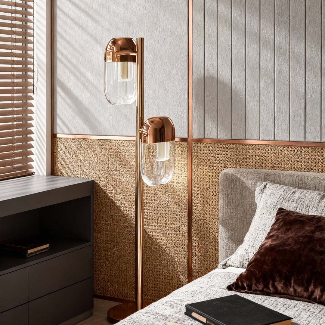 Crystal Minimalist Floor Lamp - Modern Metal Aluminum Design