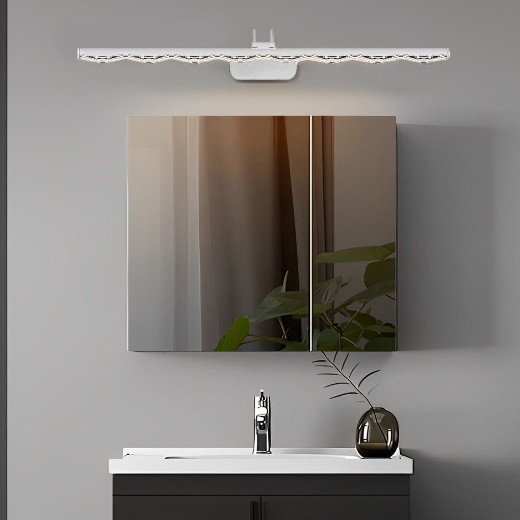 Crystal-Like Bathroom Vanity Light with Multi-Faceted Prismatic Acrylic Shade, Modern LED Bathroom Lighting, Elegant Wall Sconce Fixture, Glamorous Aesthetic Light for Makeup, Stylish Home Decor, Bright Illuminating Light for Vanity Area, Contemporary Cry