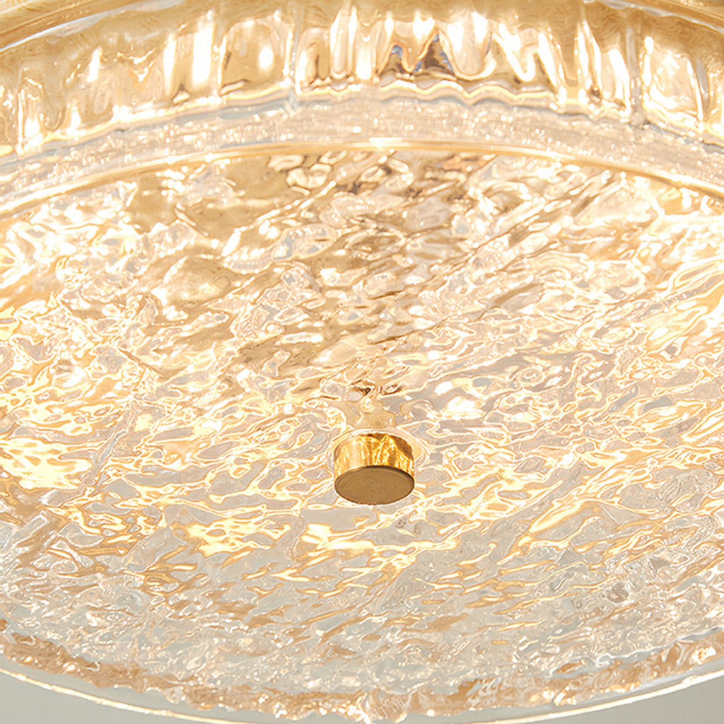 Vintage Wood Flush Mount Ceiling Light Round Lamp
