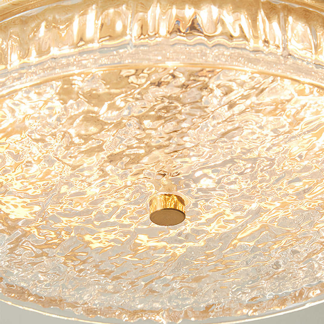 Vintage Wood Flush Mount Ceiling Light Round Lamp