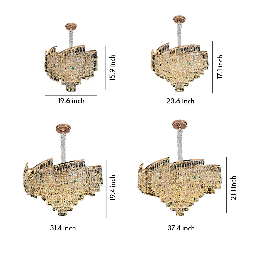 Crystal Pendant Chandelier | Luxury Carbon Steel Ceiling Light