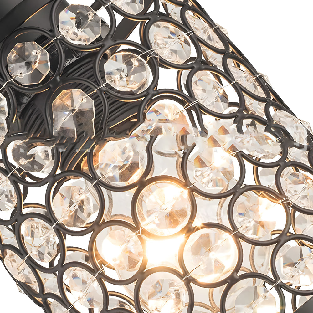 Minimalist Crystal Pendant Light - 2-Piece Cylinder Decorative Lighting
