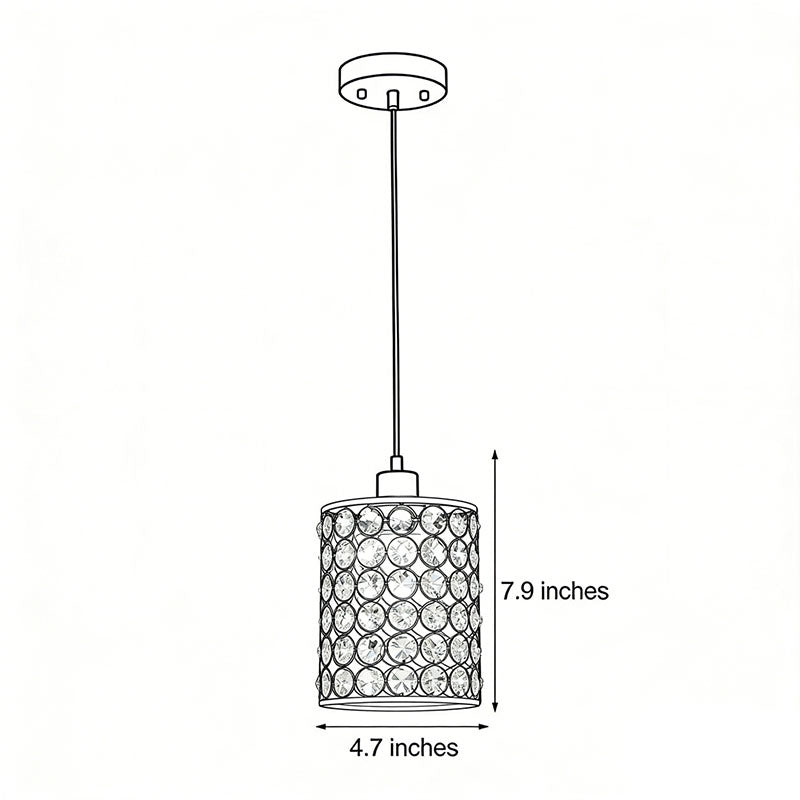 Minimalist Crystal Pendant Light - 2-Piece Cylinder Decorative Lighting