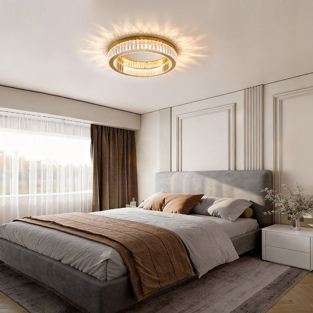Crystal Ring Ceiling Light - Modern Dimmable LED Luxury Fixture