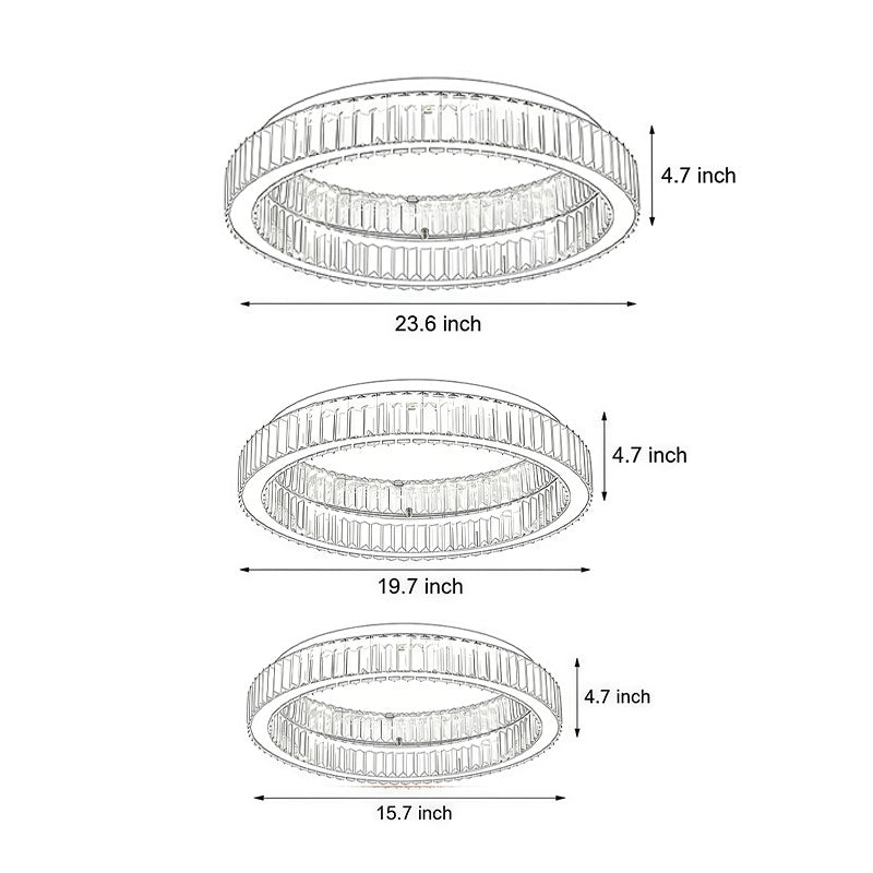 Crystal Ring Ceiling Light - Modern Dimmable LED Luxury Fixture