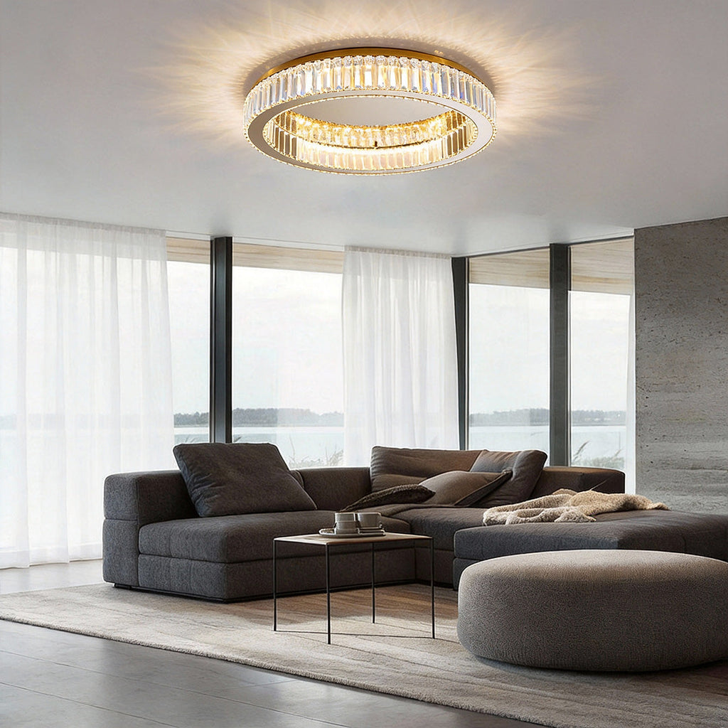 Crystal Ring Ceiling Light - Modern Dimmable LED Luxury Fixture