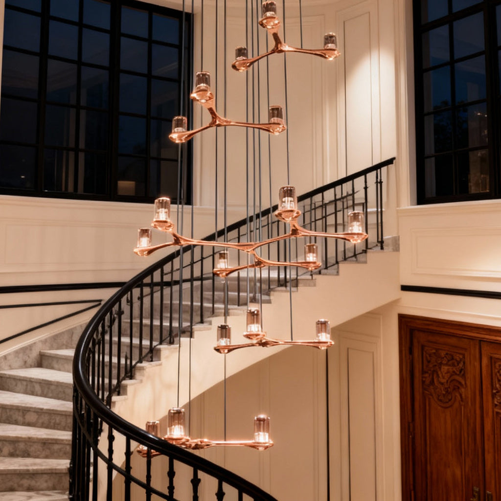Crystal Staircase Chandelier - Nordic Creative Ceiling Light, Modern Home Decor, Elegant Illumination, Luxury Lighting Design, Contemporary Hanging Lamp