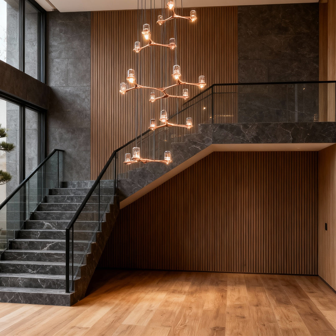 Crystal Staircase Chandelier - Nordic Creative Ceiling Light, Modern Home Decor, Elegant Illumination, Luxury Lighting Design, Contemporary Hanging Lamp