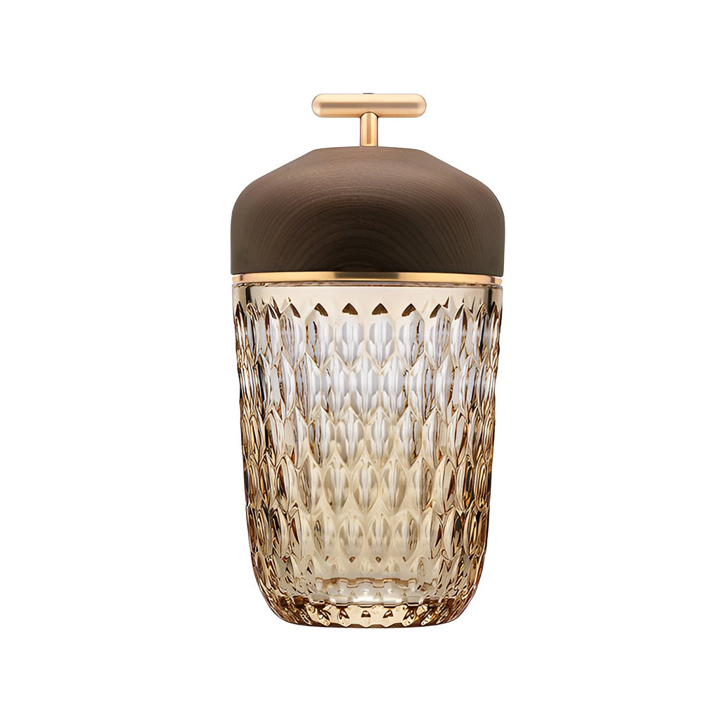 Cup Glass Table Lamp - Modern Rechargeable Metal Design, LED Bedroom Lighting, Stylish Home Decor, Energy-Efficient Night Light.