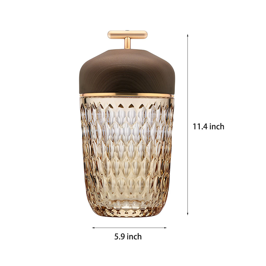 Cup Glass Table Lamp - Modern Rechargeable Metal Design, LED Bedroom Lighting, Stylish Home Decor, Energy-Efficient Night Light.