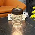 Cup Glass Table Lamp - Modern Rechargeable Metal Design, LED Bedroom Lighting, Stylish Home Decor, Energy-Efficient Night Light.