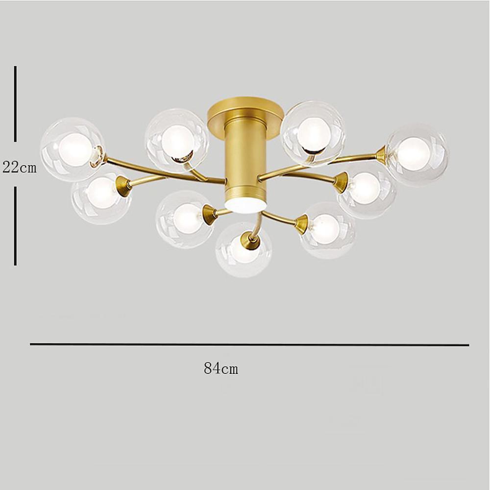 Globe Metal Glass Industrial LED Ceiling Light for Bedroom