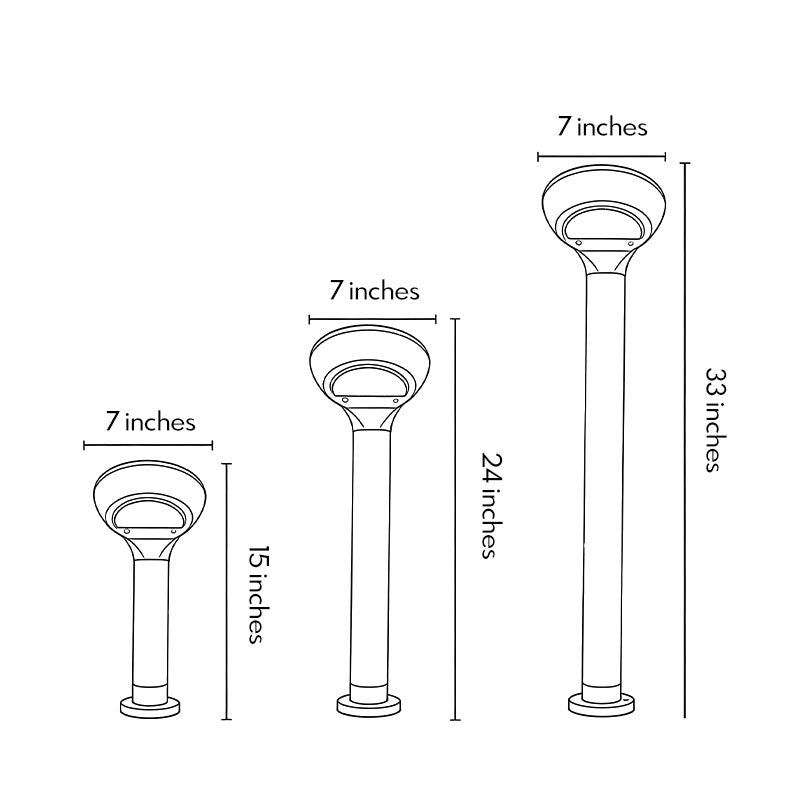 Curved Bollard Light - Minimalist Solar-Powered Black Aluminum Lamp