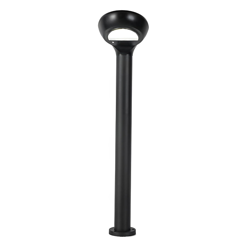 Curved Bollard Light - Minimalist Solar-Powered Black Aluminum Lamp
