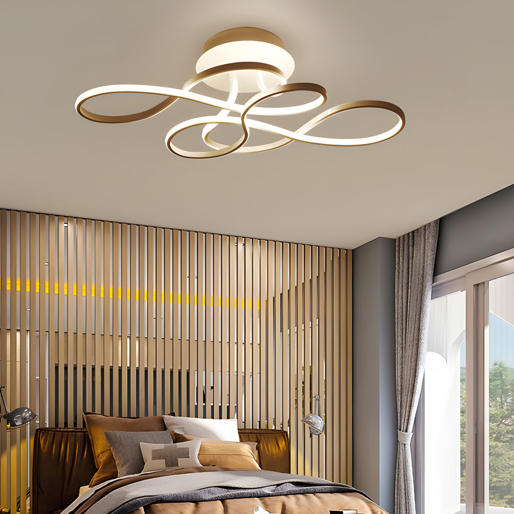 Curve Ceiling Light - Simple Geometric Metal LED Fixture