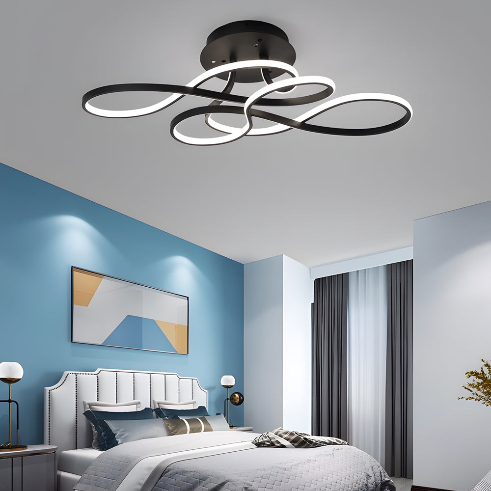 Curve Ceiling Light - Simple Geometric Metal LED Fixture