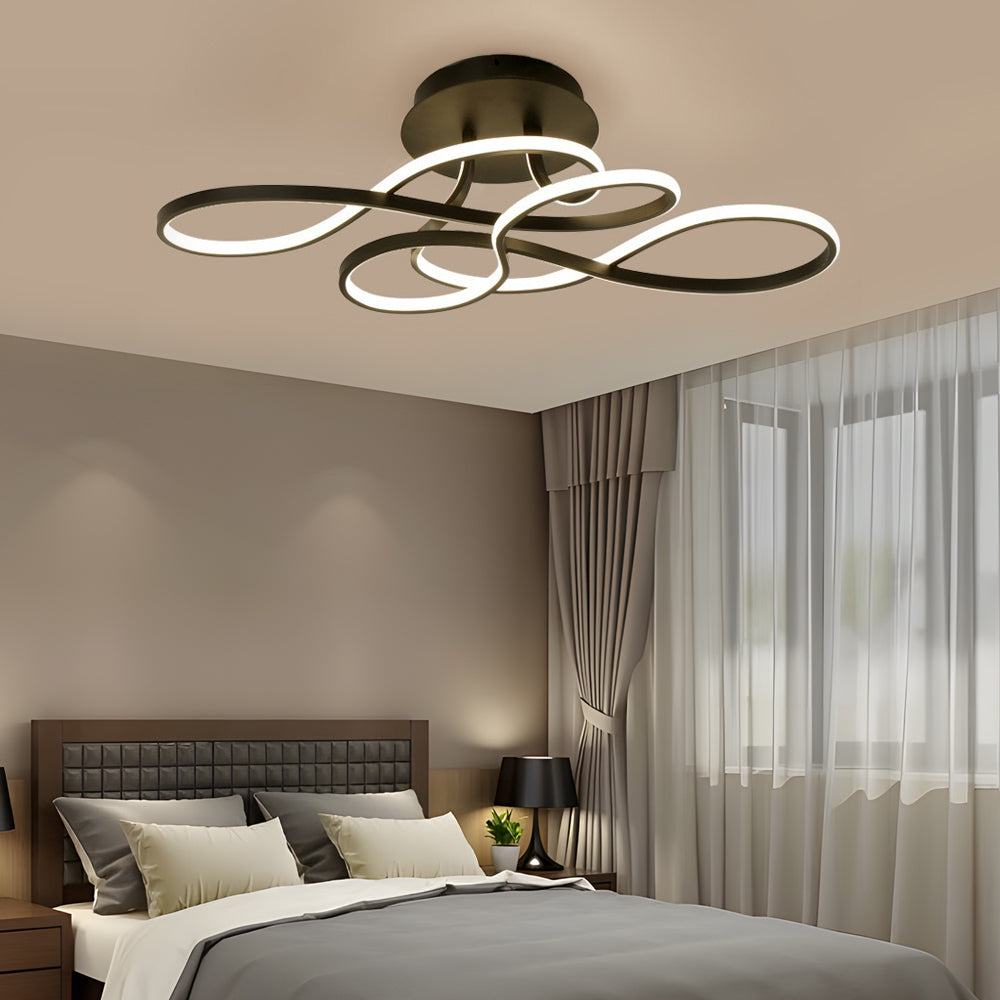 Curve Ceiling Light - Simple Geometric Metal LED Fixture
