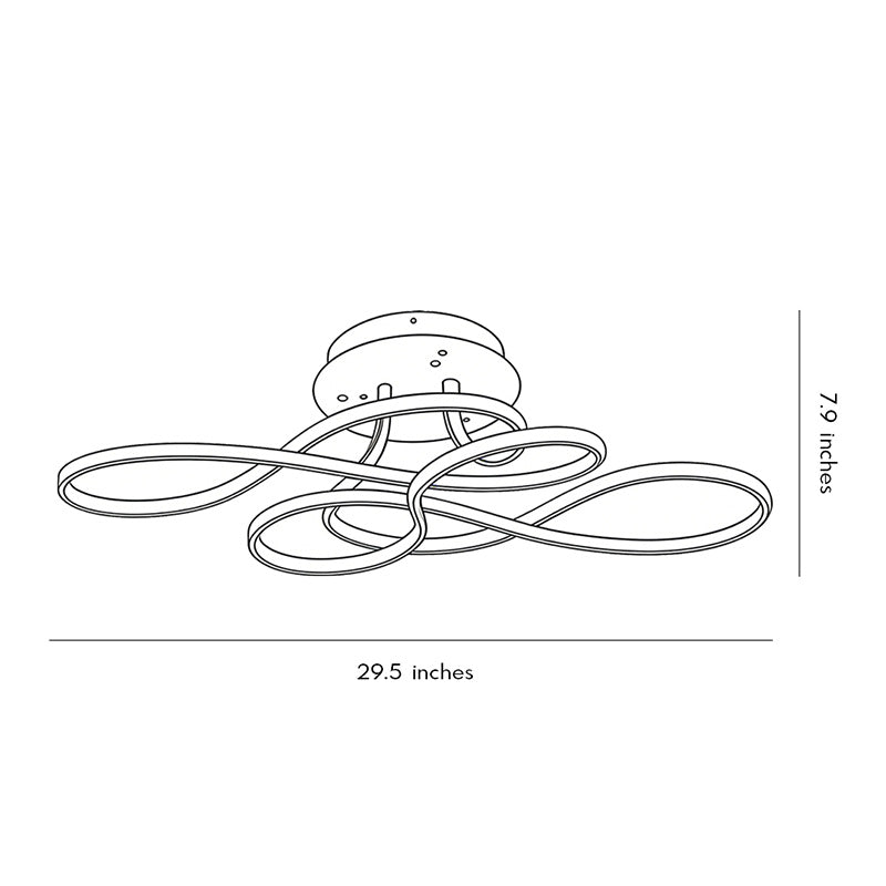 Curve Ceiling Light - Simple Geometric Metal LED Fixture