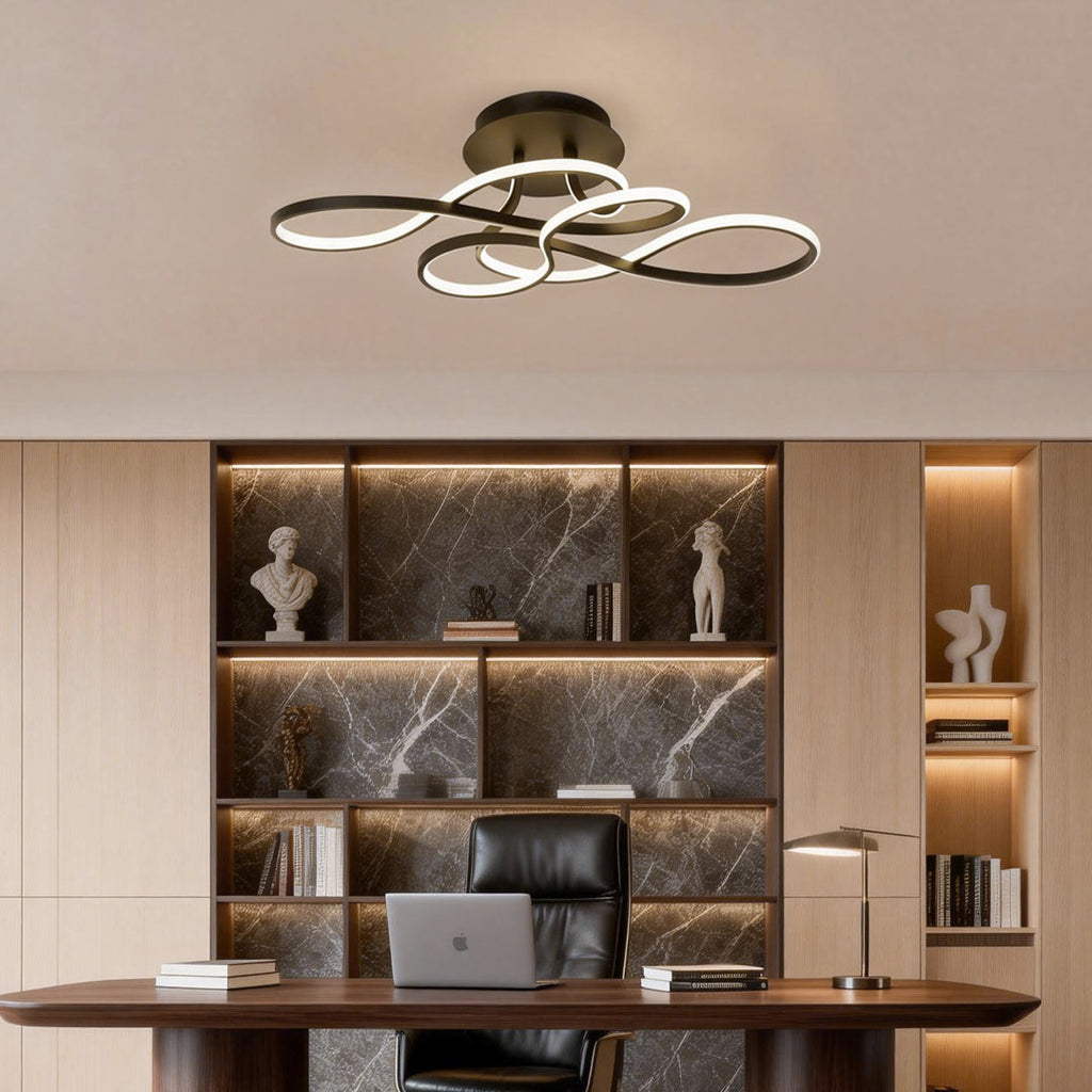 Curve Ceiling Light - Simple Geometric Metal LED Fixture