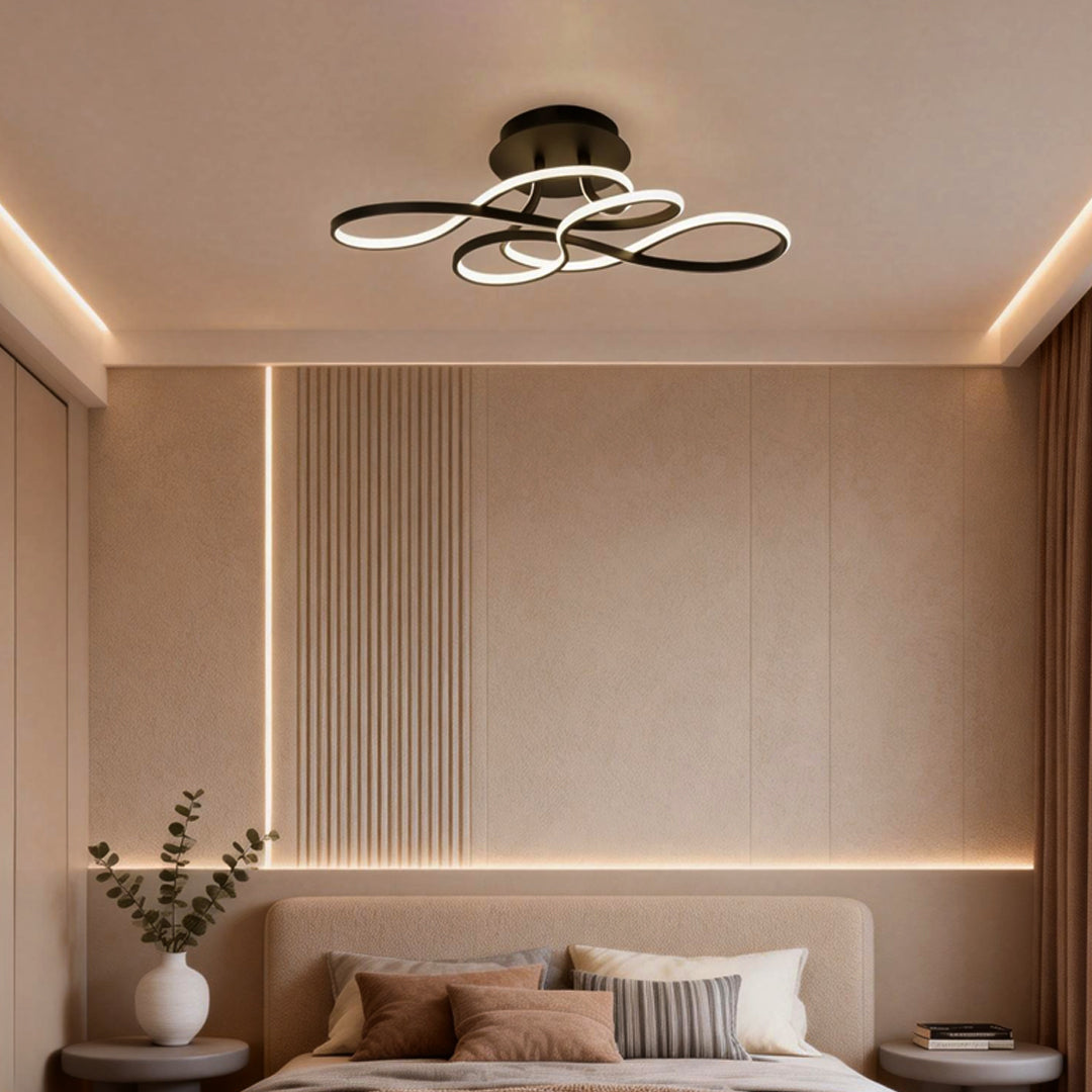 Curve Ceiling Light - Simple Geometric Metal LED Fixture