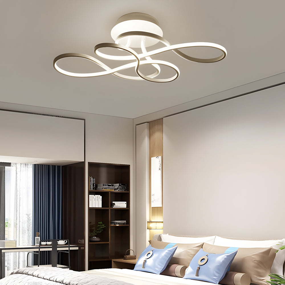 Curve Ceiling Light - Simple Geometric Metal LED Fixture