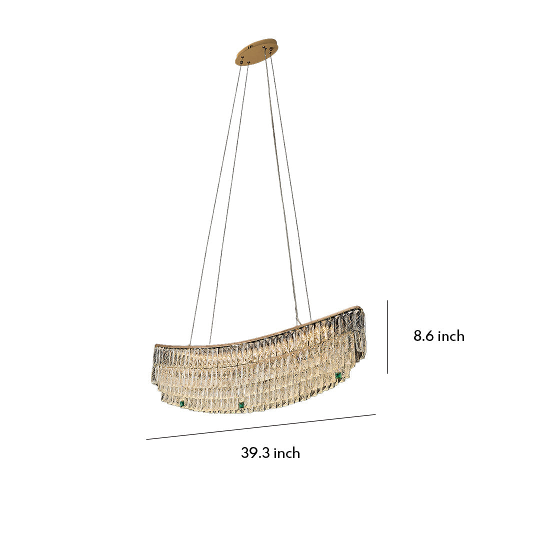 Crystal Pendant Chandelier | Luxury Carbon Steel Ceiling Light