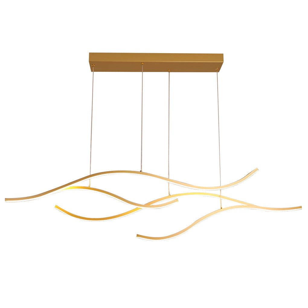 Curved Wavy LED Pendant Light - Modern Metal Ceiling Fixture