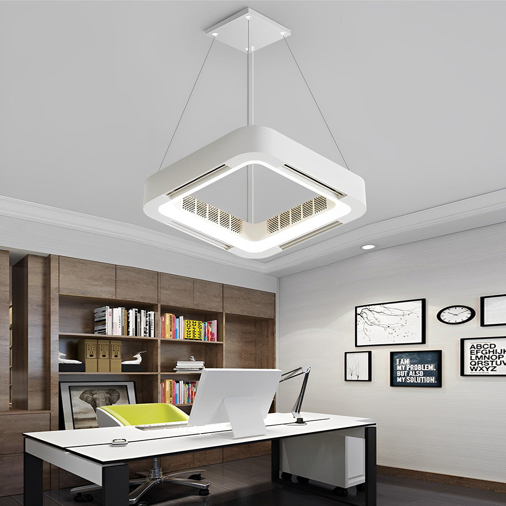 Low Profile Bladeless Ceiling Fan with LED Light Inverter - Modern Home Cooling Solution