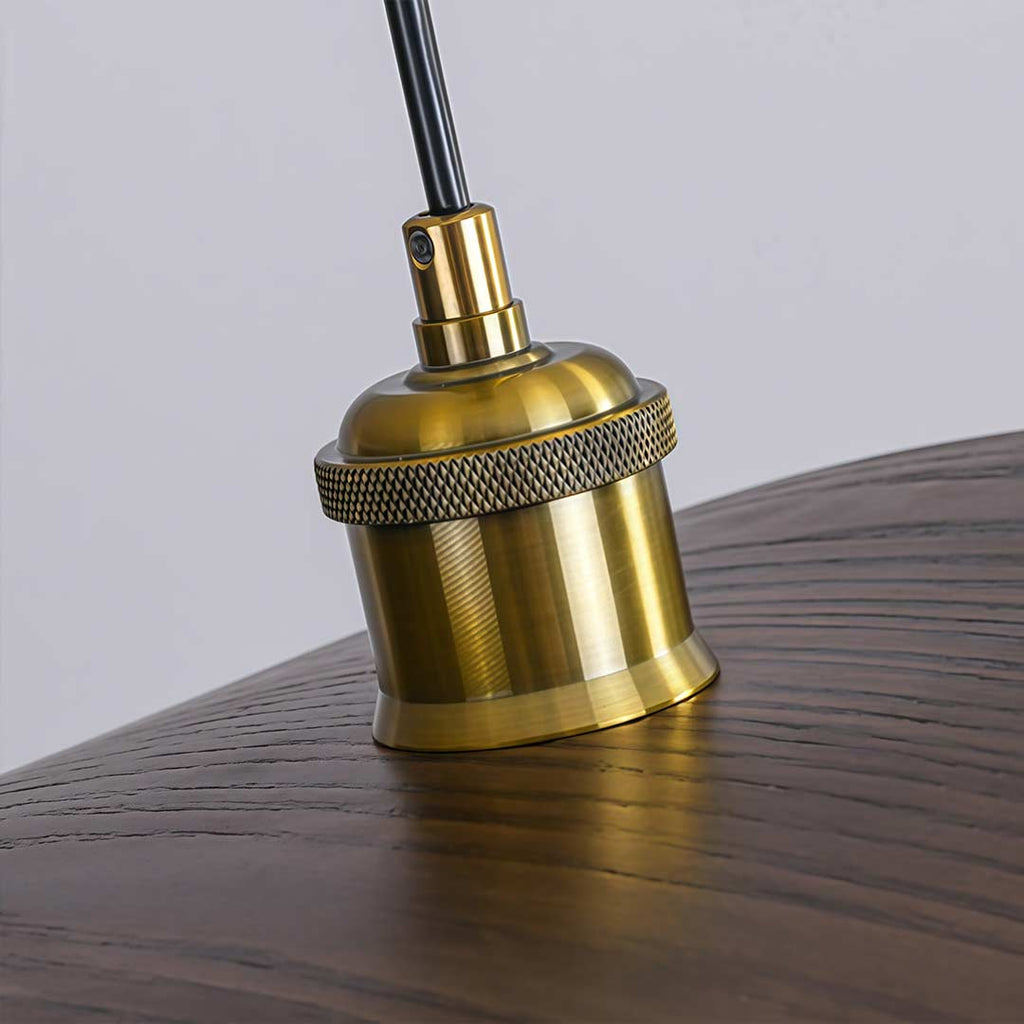Curved Walnut Wood Pendant Light - Wabi-Sabi Bar Lamp