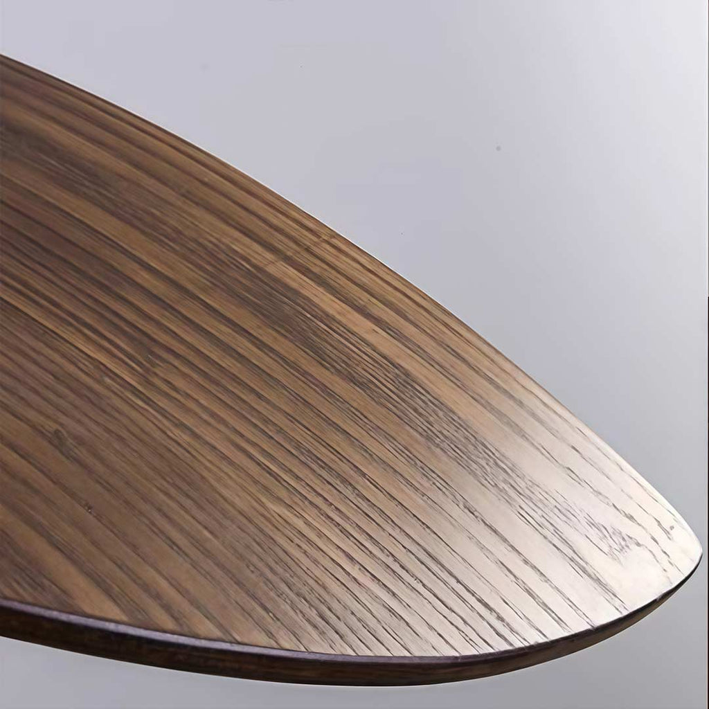 Curved Walnut Wood Pendant Light - Wabi-Sabi Bar Lamp