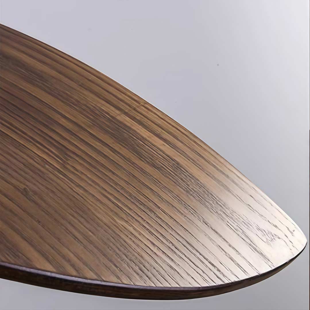 Curved Walnut Wood Pendant Light - Wabi-Sabi Bar Lamp