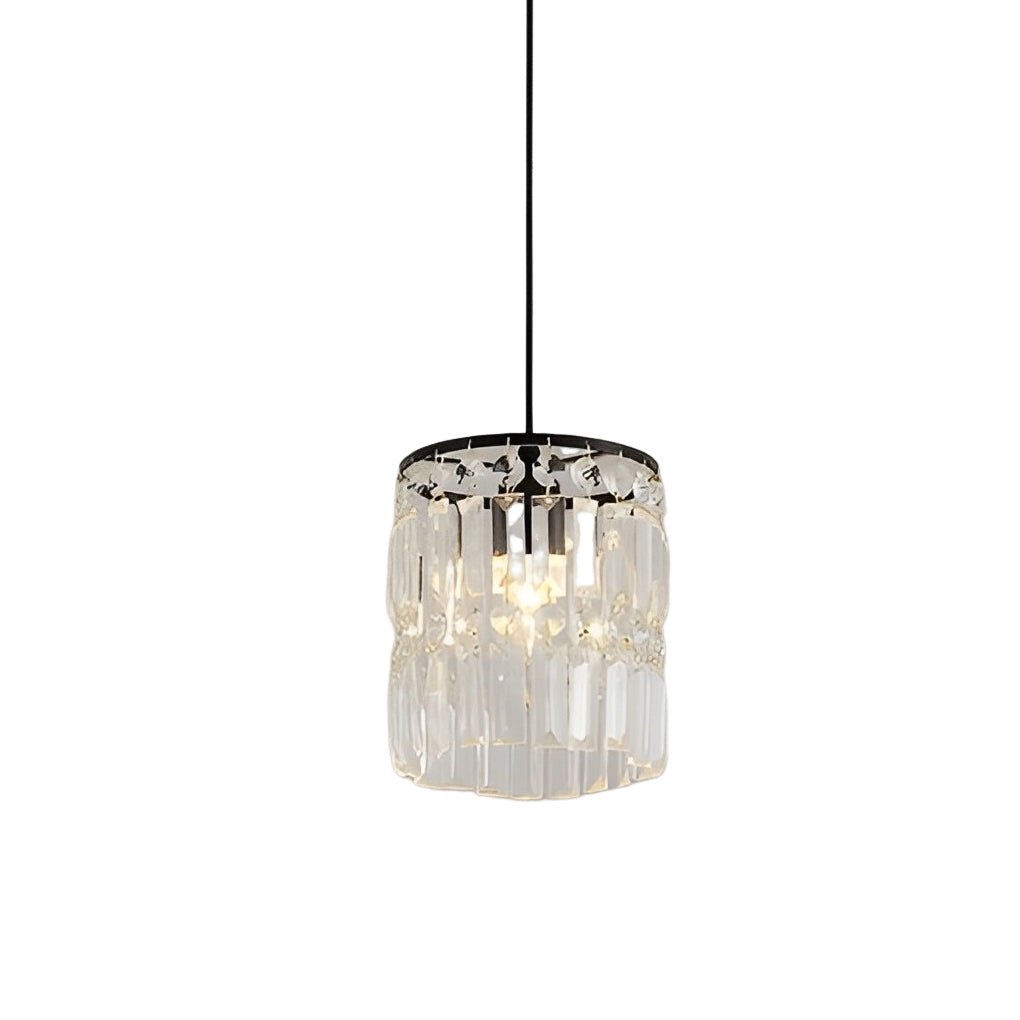 Cylindrical Dimming Nordic Pendant Light - 3-Step Crystal Shade Fixture