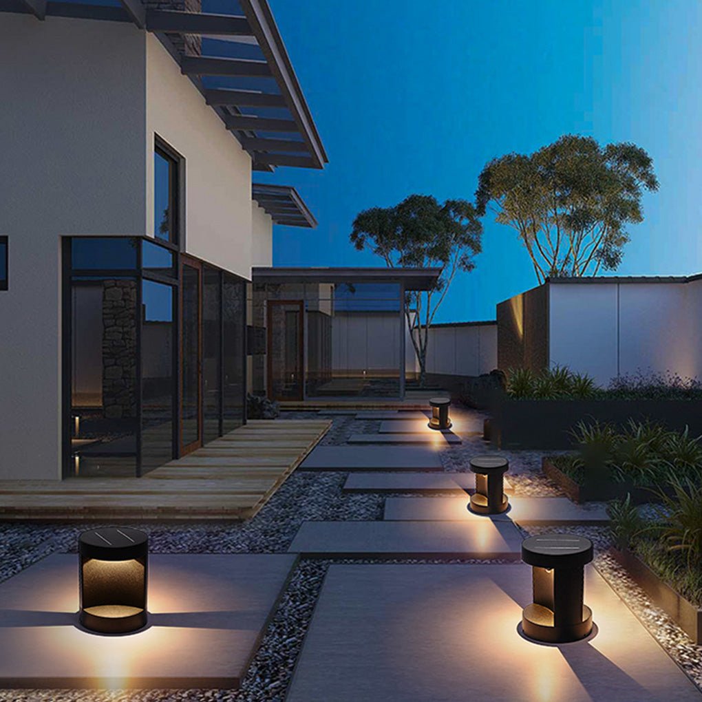 Modern LED Bollard Lights - Outdoor Cylindrical Lawn Lighting