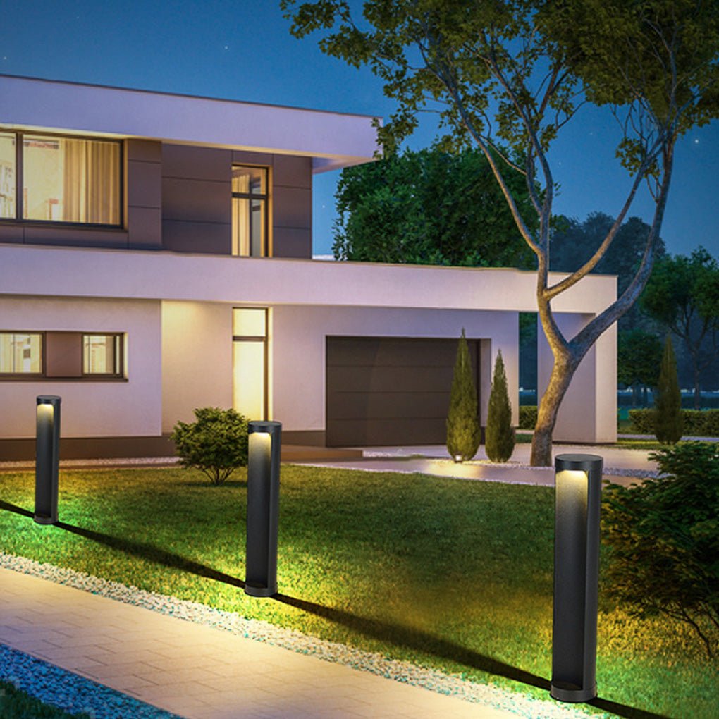 Modern LED Bollard Lights - Outdoor Cylindrical Lawn Lighting